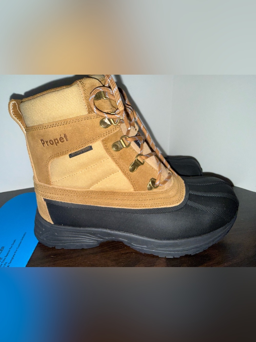Propét  womens Tan Waterproof Lace-Up Hiking Boots NIB